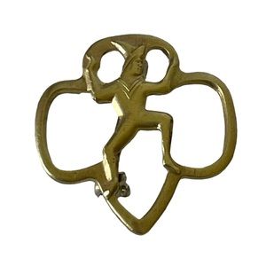 Vintage Boys Scout's Brownie Girl Brass Lapel Pin